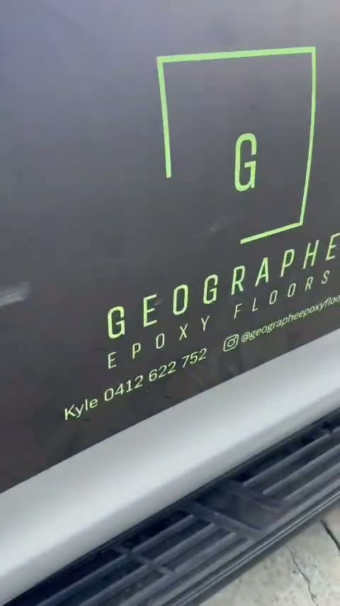 Geographe Epoxy Floors signage on the work ute